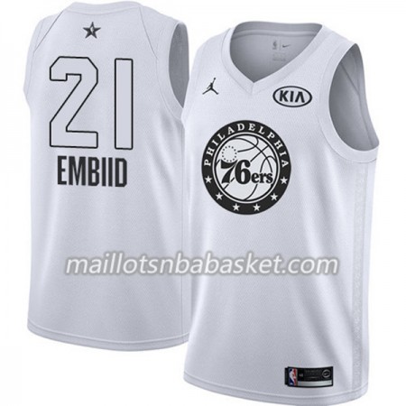 Maillot Homme Philadelphia 76ers Joel Embiid 21 2018 All Star Jordan Brand Blanc Swingman